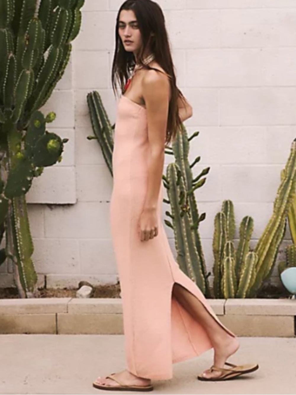 FP BEACH Rio Sweater Strapless Maxi Dress in Peach Custard Size Small — NWT!!! - Picture 2 of 9